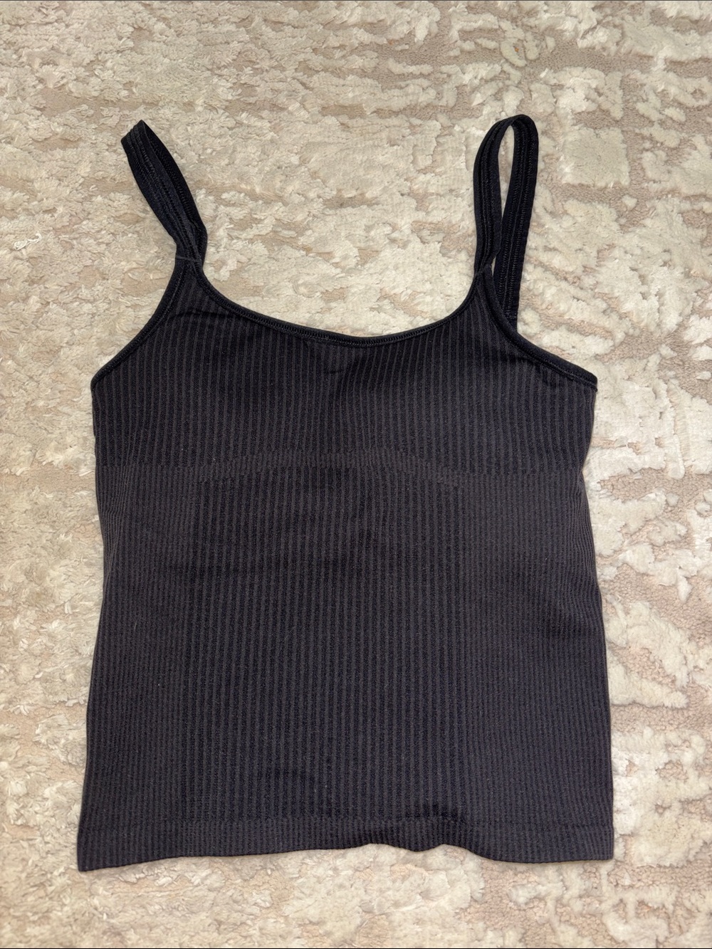 Lululemon Women’s Black Ribbed Tank Top - Classic Spaghetti Strap